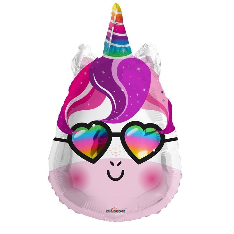 Unicorn - Head Glitter with Shades - 18 inch - Kaleidoscope