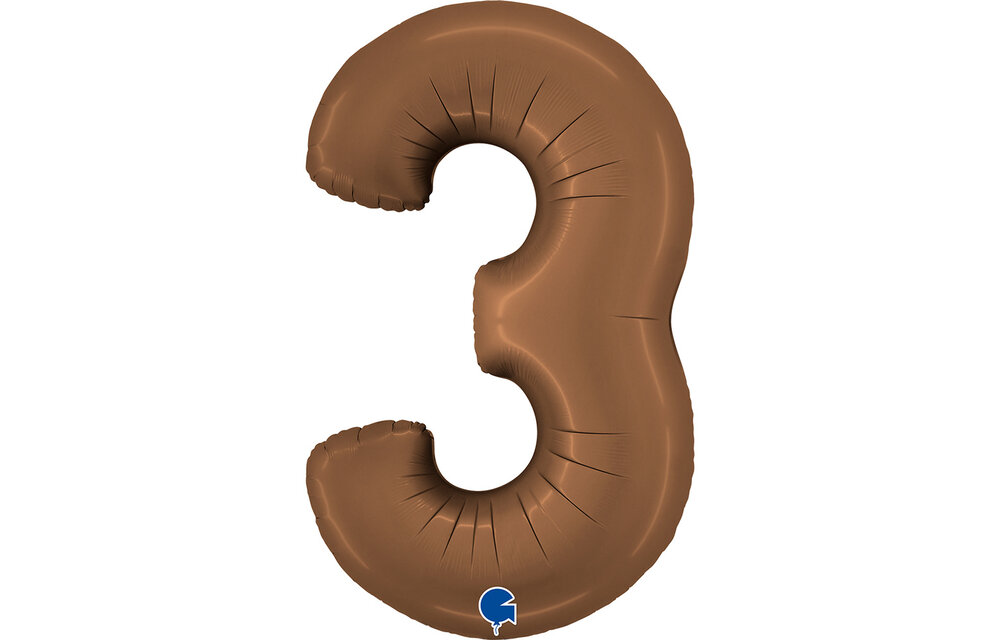 Cijfer Satin Chocolate 3 - Grabo - 40 inch