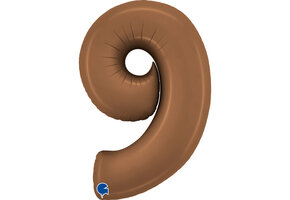 Cijfer Satin Chocolate 9 - Grabo - 40 inch