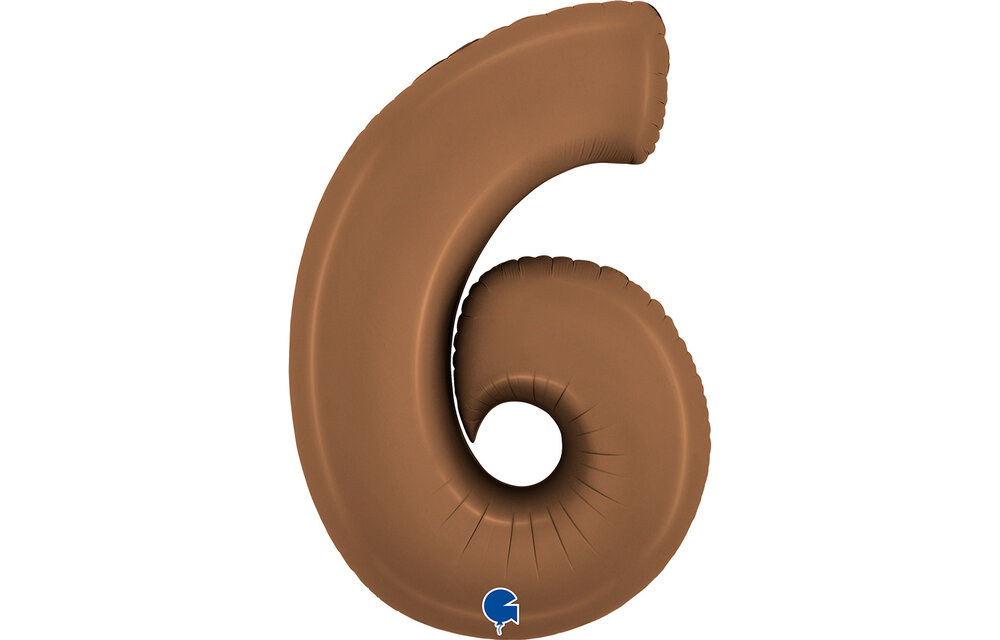 Cijfer Satin Chocolate 6 - Grabo - 40 inch
