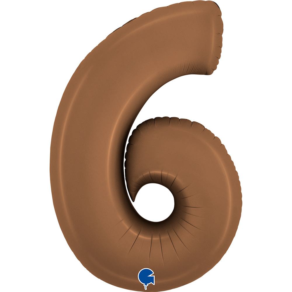 Cijfer Satin Chocolate 6 - Grabo - 40 inch