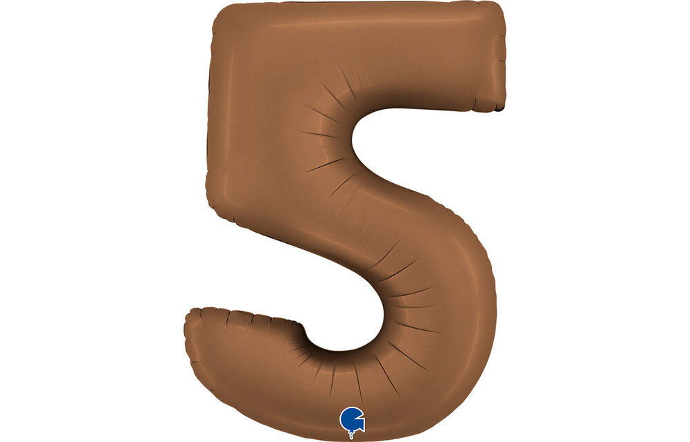 Cijfer Satin Chocolate 5 - Grabo - 40 inch