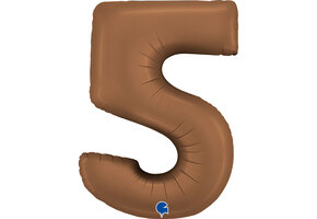 Cijfer Satin Chocolate 5 - Grabo - 40 inch