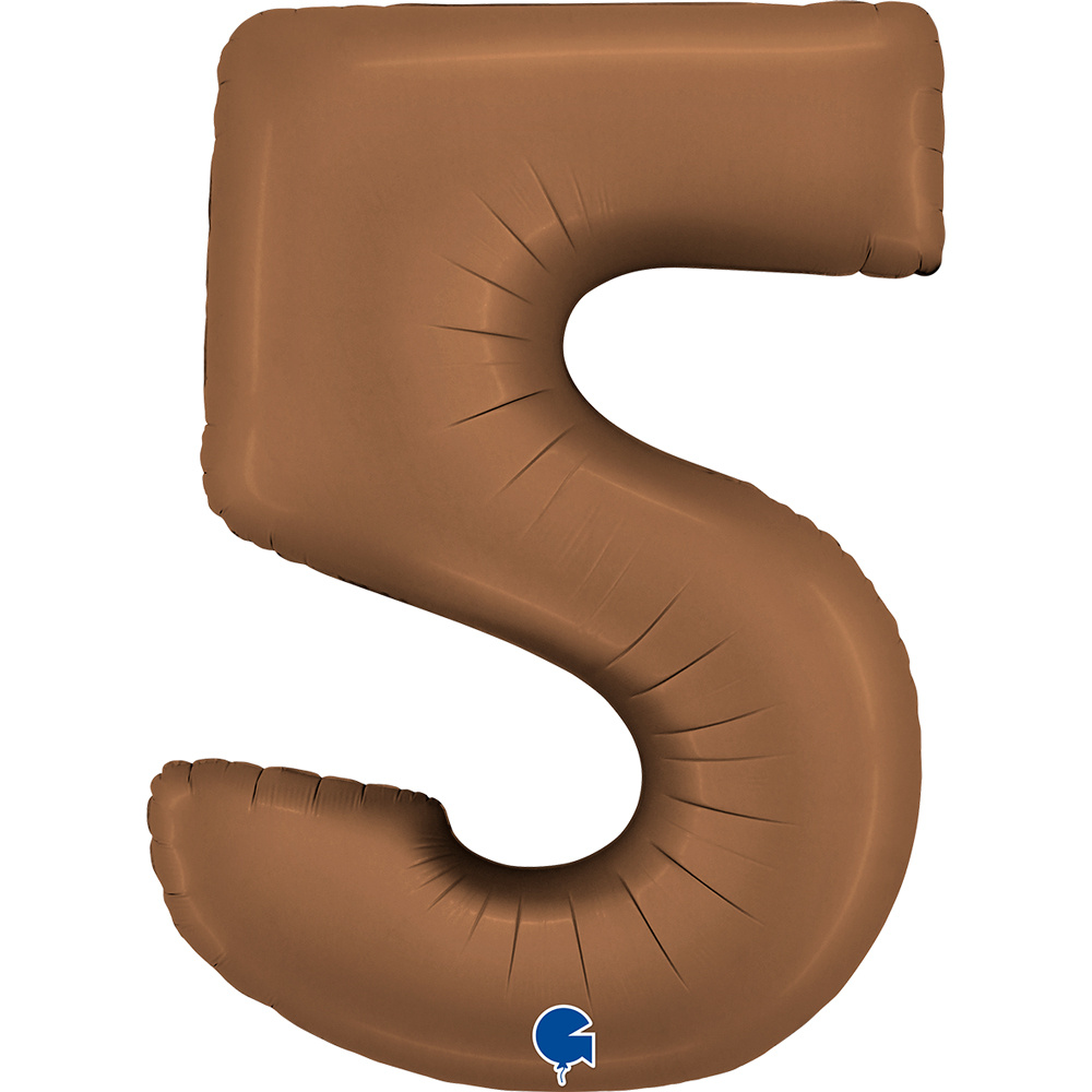 Cijfer Satin Chocolate 5 - Grabo - 40 inch