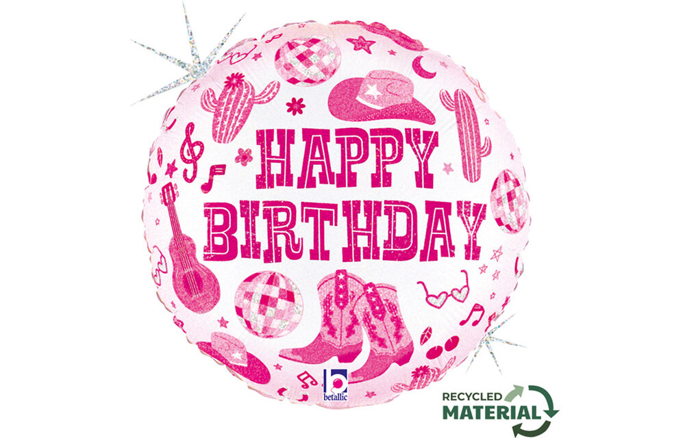 Birthday - Disco Cow Girl - 18 inch - Betallic