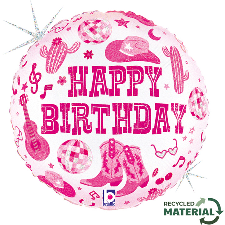 Birthday - Disco Cow Girl - 18 inch - Betallic