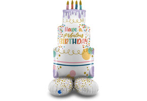 Stand Up - Fancy Cake Happy Birthday - 48 inch - Grabo