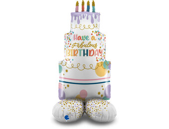Stand Up - Fancy Cake Happy Birthday - 48 inch - Grabo