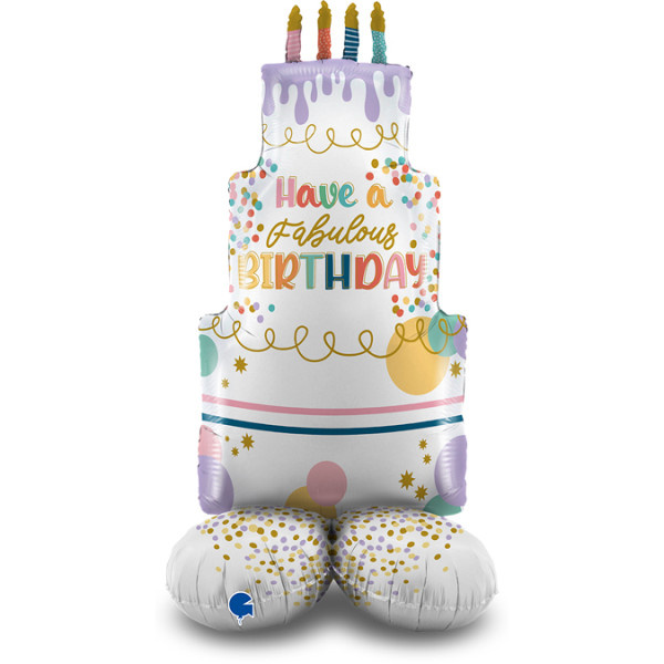 Stand Up - Fancy Cake Happy Birthday - 48 inch - Grabo