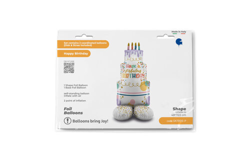 Stand Up - Fancy Cake Happy Birthday - 48 inch - Grabo
