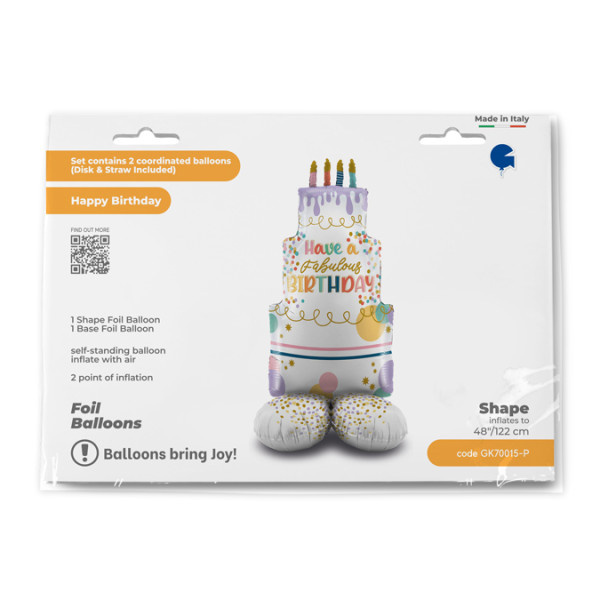 Stand Up - Fancy Cake Happy Birthday - 48 inch - Grabo