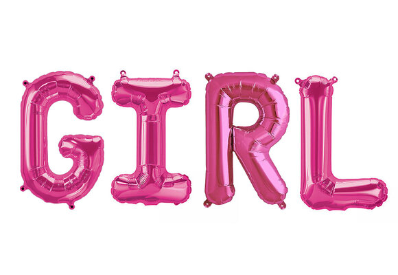 Word - GIRL - Fuchsia - 16"/40cm - selfsealing