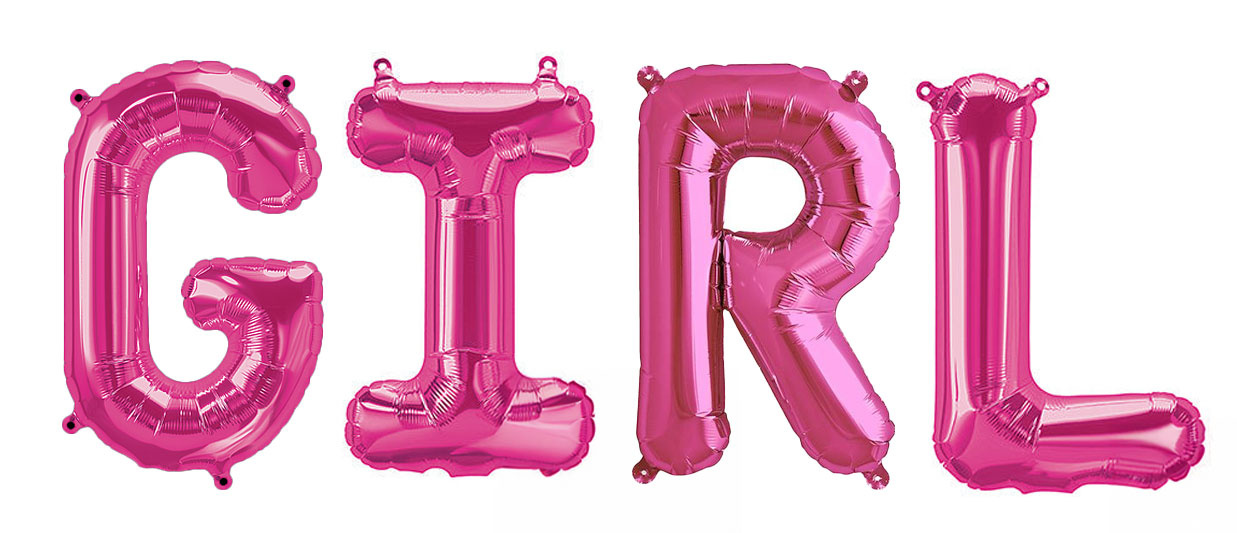 Word - GIRL - Fuchsia - 16"/40cm - selfsealing