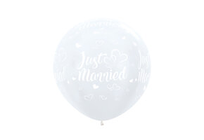 R24 - Just Married Hearts - Pearl White - 2 pcs