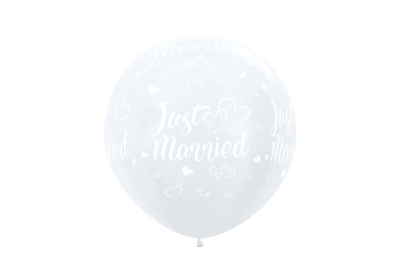 R24 - Just Married Hearts - Pearl White - 2 ct