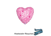 MICRO - HEART Baby Girl Glittering- 9inch- Betallic -10stuks