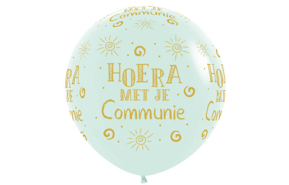 Sempertex 36 inch - Hoera met je Communie - Pastel Matte Green 630 - 2 stuks