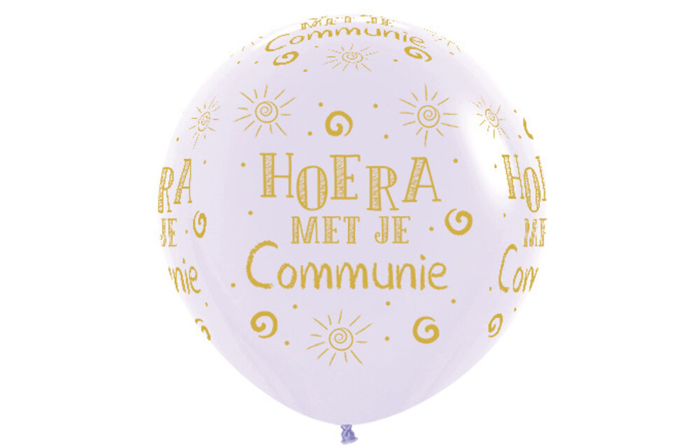 Sempertex 36 inch - Hoera met je Communie - Pastel Matte Lilac - 1 stuk