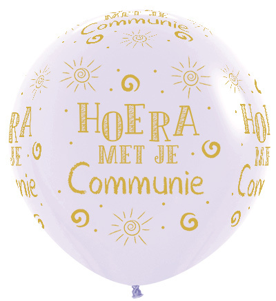 Sempertex 36 inch  - Hoera met je Communie - Pastel Matte Lilac - 1 stuk