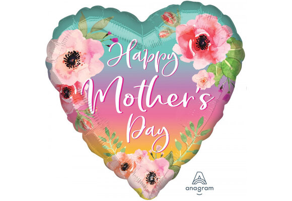 Heart - Happy Mothers Day Flowers & Ombre - 28inch