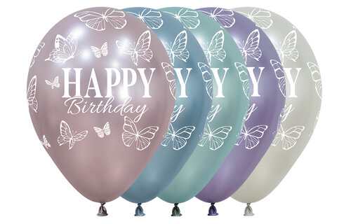 Sempertex 12 - Happy Birthday - Enchanted Butterflies - SILK - 25 pcs