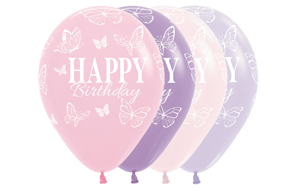 Sempertex  12 - Happy Birthday - Enchanted Butterflies -25 pcs