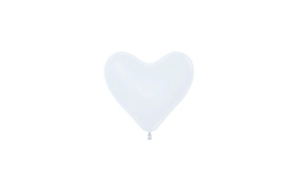 Sempertex 6 inch - HEART - White 005 - 50 Pieces