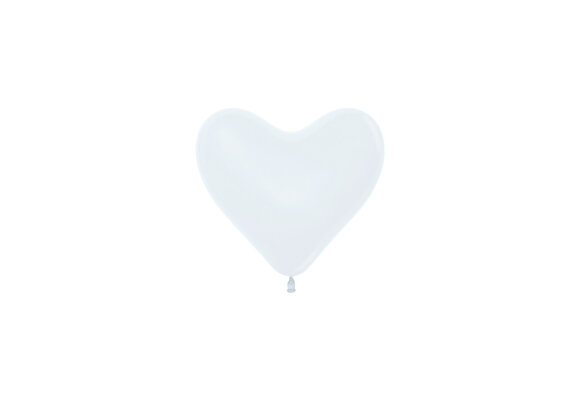 Sempertex 6 inch  HEART -  White 005 -  50 stuks