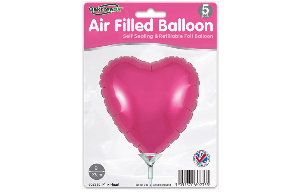 Heart - Fuchsia - 9inch - verpakt 5stks - self sealing