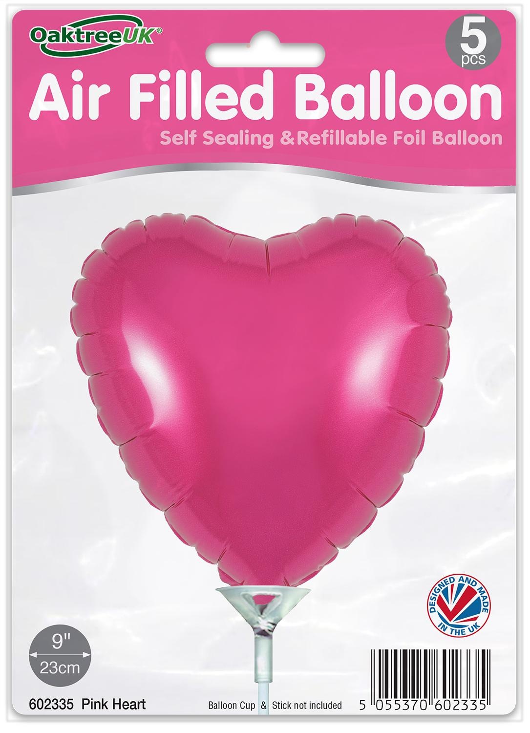 Heart - Fuchsia - 9inch - verpakt 5stks - zelfsluitend