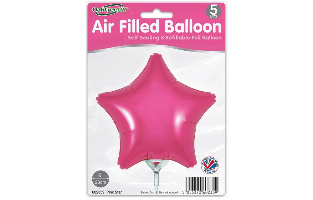 Star - Fuchsia - 9inch - verpakt 5stks - self sealing
