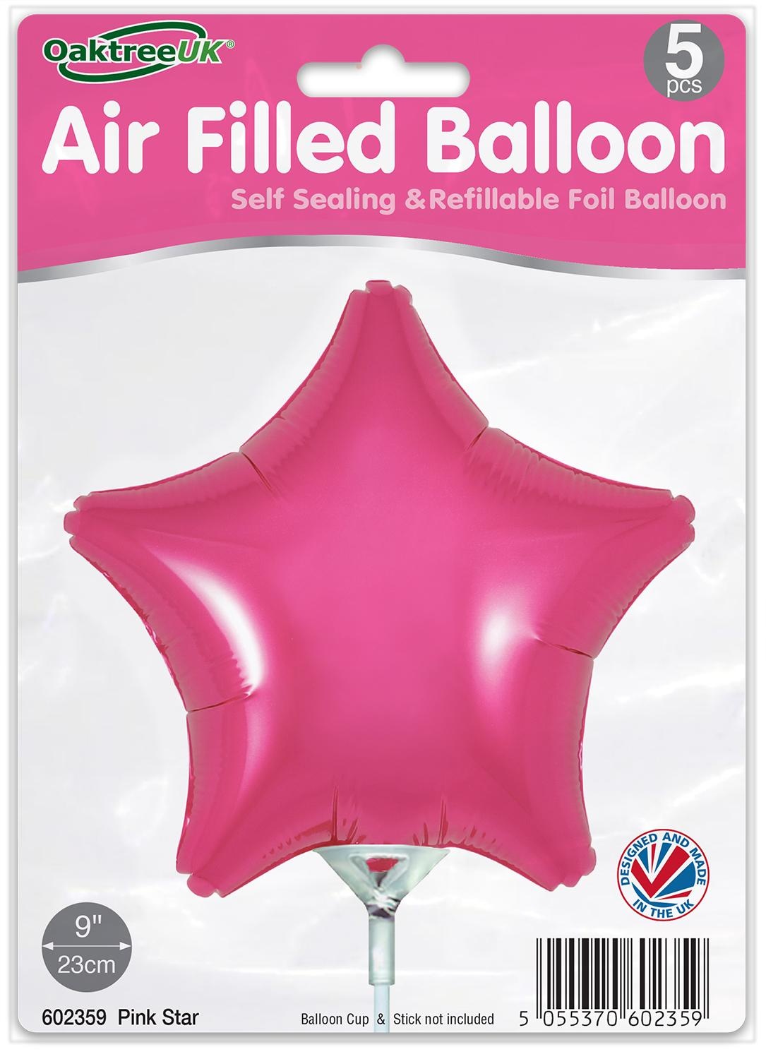 Star - Fuchsia - 9inch - verpakt 5stks - self sealing
