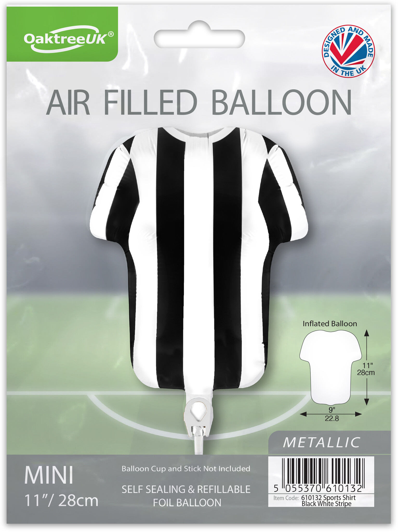 Sportshirt - MICRO - Black/White Stripes - 28cm - self sealing