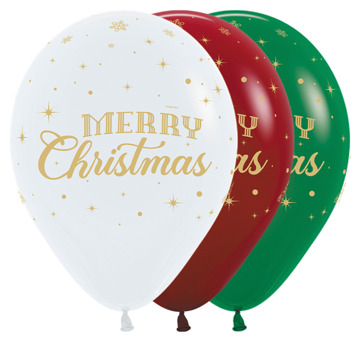 Sempertex 12 inch - Merry Christmas Gold - Winter - 25 pieces