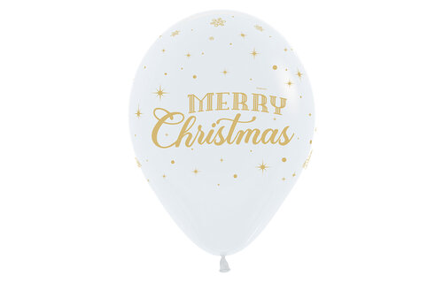 Sempertex 12 inch - Merry Christmas Gold - Winter - 25 pieces