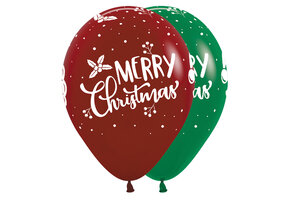 Sempertex 12 inch - Merry Christmas - Happy Santa - 25 pcs