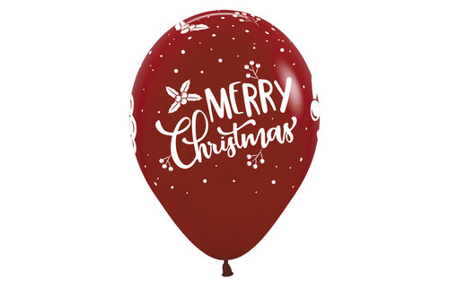 Sempertex 12 inch - Merry Christmas - Happy Santa - 25 stuks