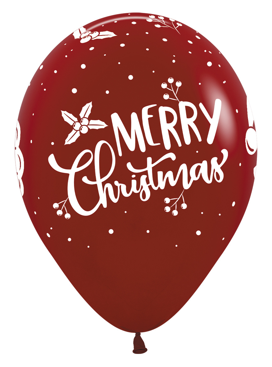 Sempertex 12 inch - Merry Christmas - Happy Santa - 25 stuks