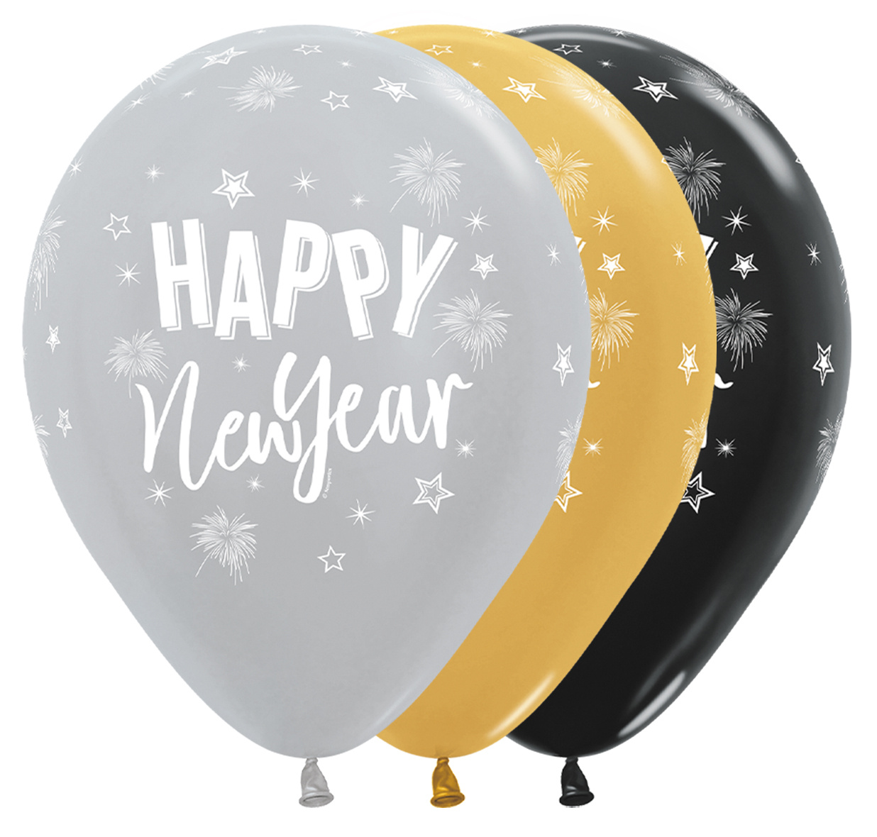 Sempertex 12 inch - Happy New Year - Stars - 25 pieces