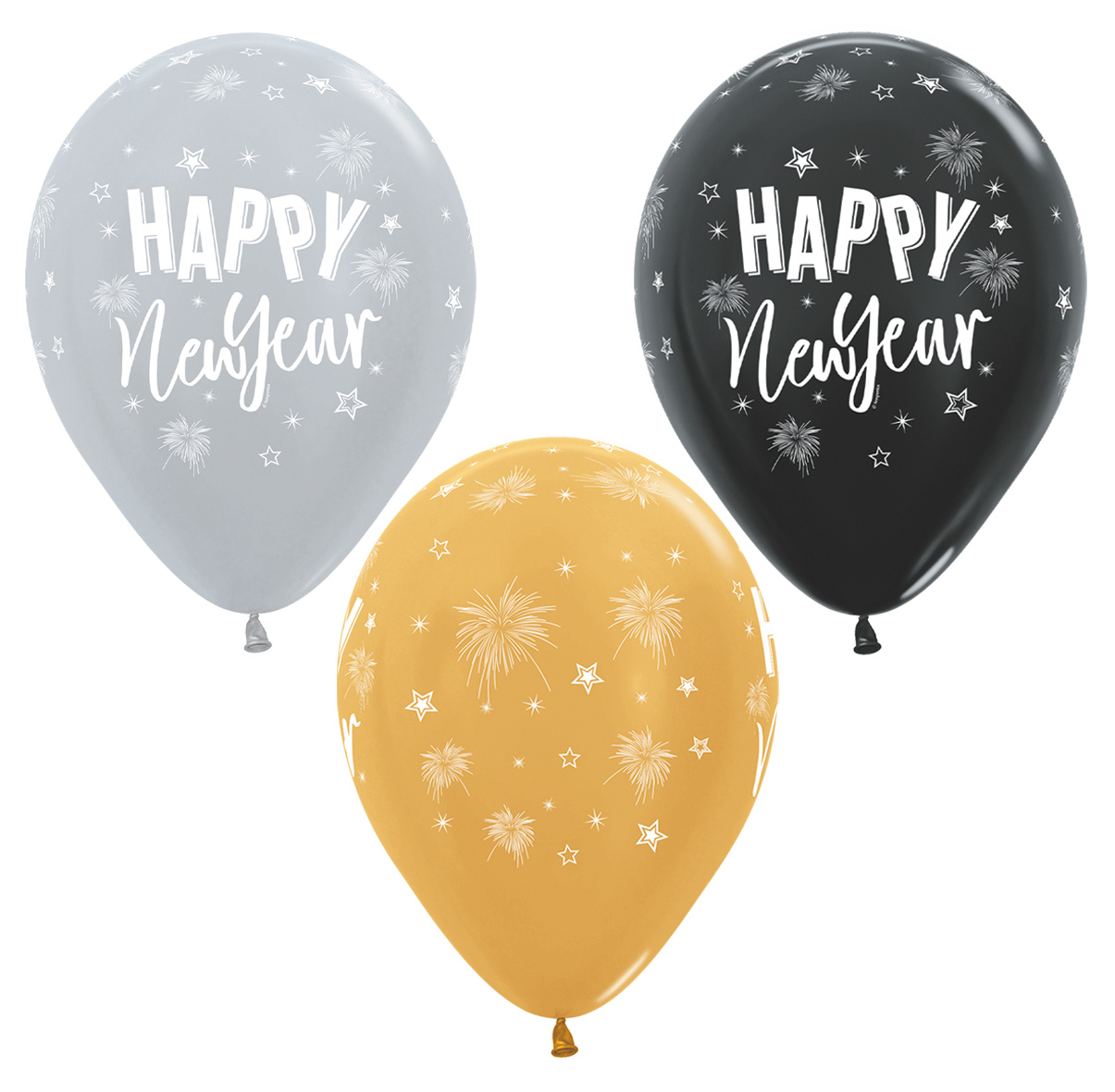 Sempertex 12 inch - Happy New Year - Stars - 25 pieces