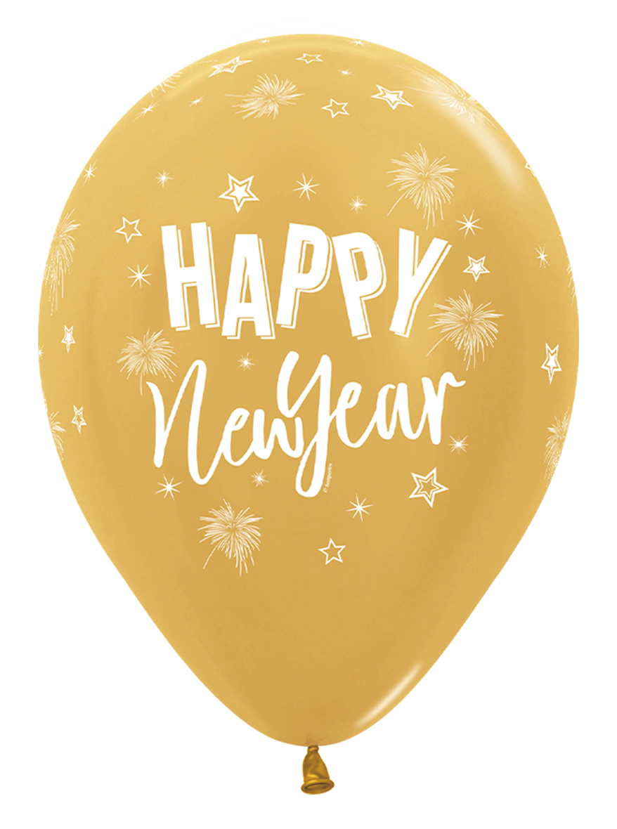 Sempertex 12 inch - Happy New Year - Stars - 25 pieces