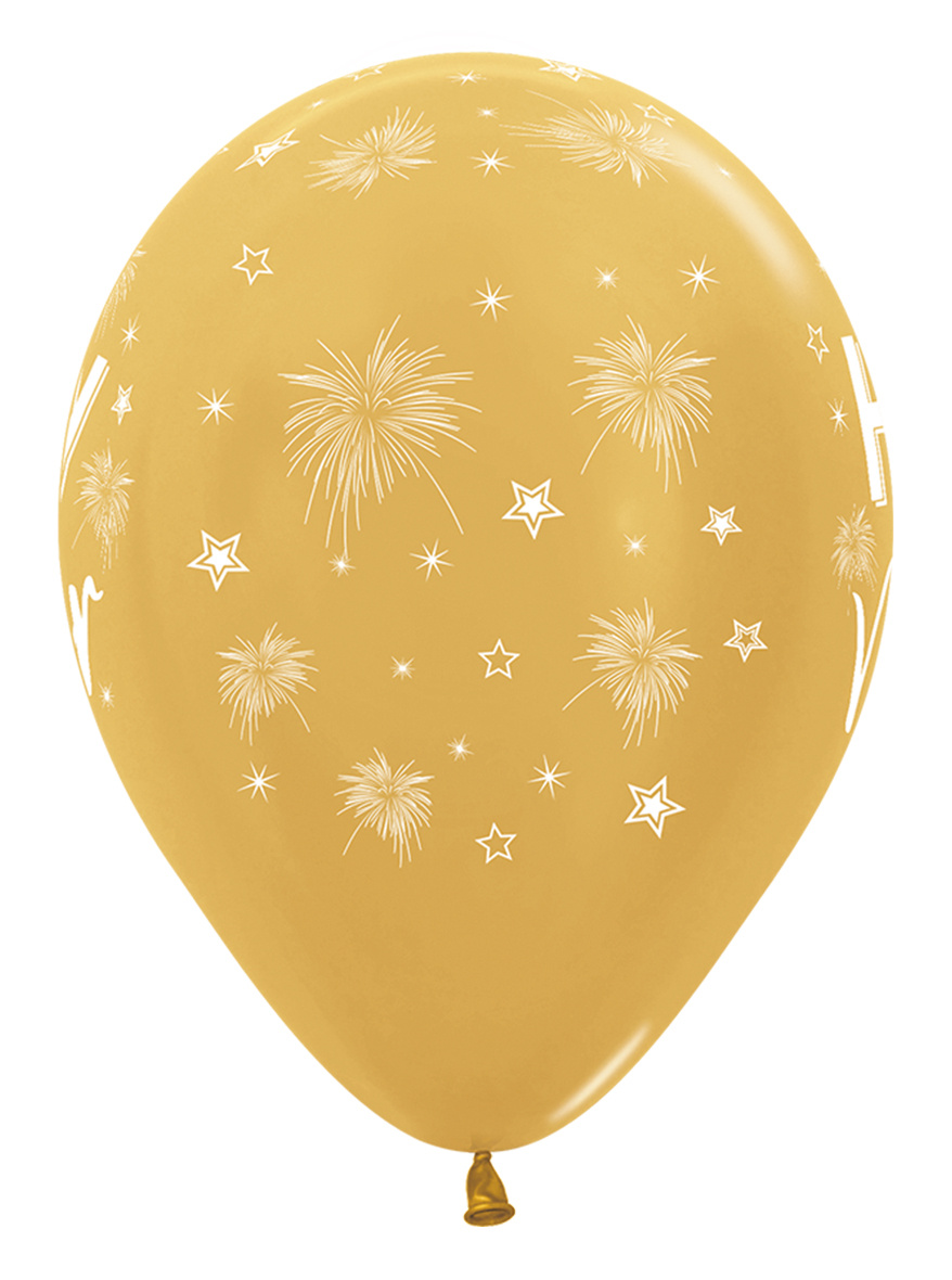 Sempertex 12 inch - Happy New Year - Stars - 25 pieces