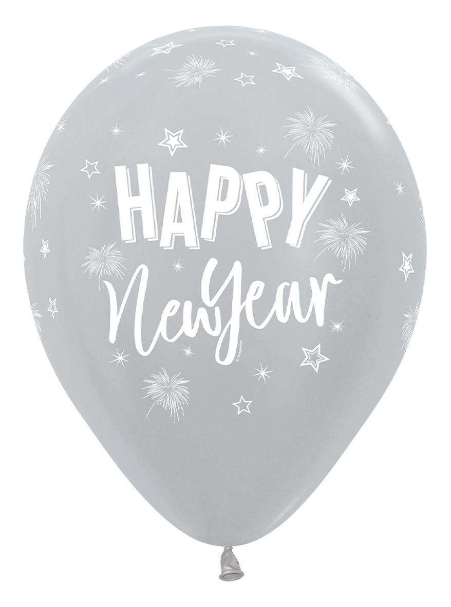 Sempertex 12 inch - Happy New Year - Stars - 25 pieces