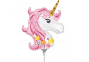 MICRO - Unicorn Head  PINK - 14 inch - Anagram - airfilled