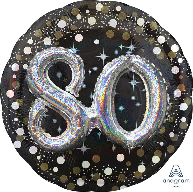 Sparkling Birthday 80 - MULTI Balloon