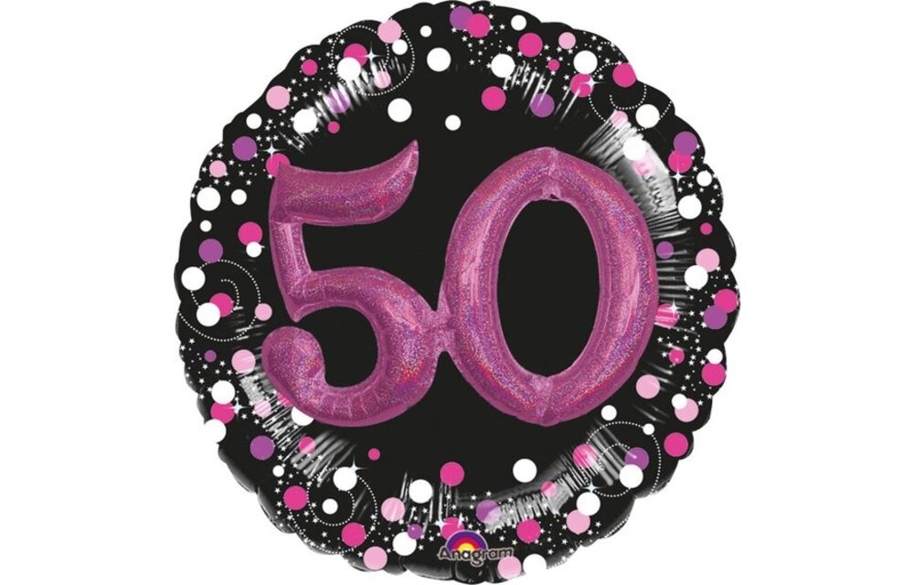 Sparkling Birthday PINK 50 - MULTI Balloon