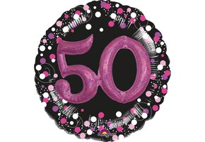 Sparkling Birthday PINK 50 - MULTI Balloon