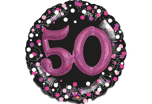 Sparkling Birthday PINK 50 - MULTI Balloon