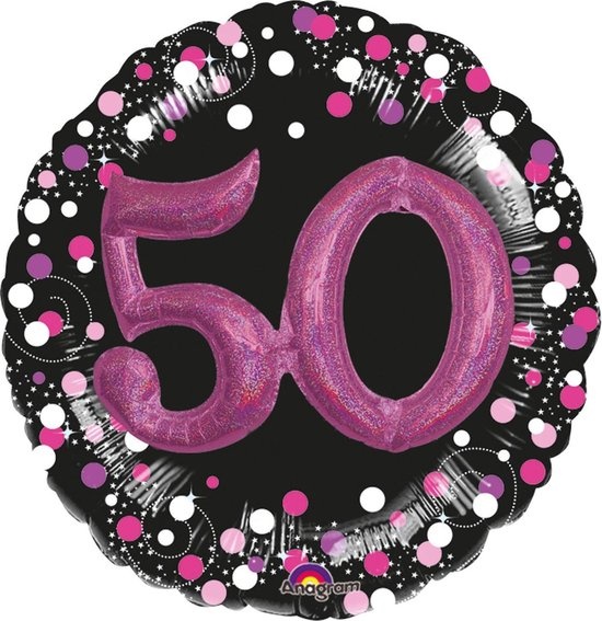 Sparkling Birthday PINK 50 - MULTI Balloon