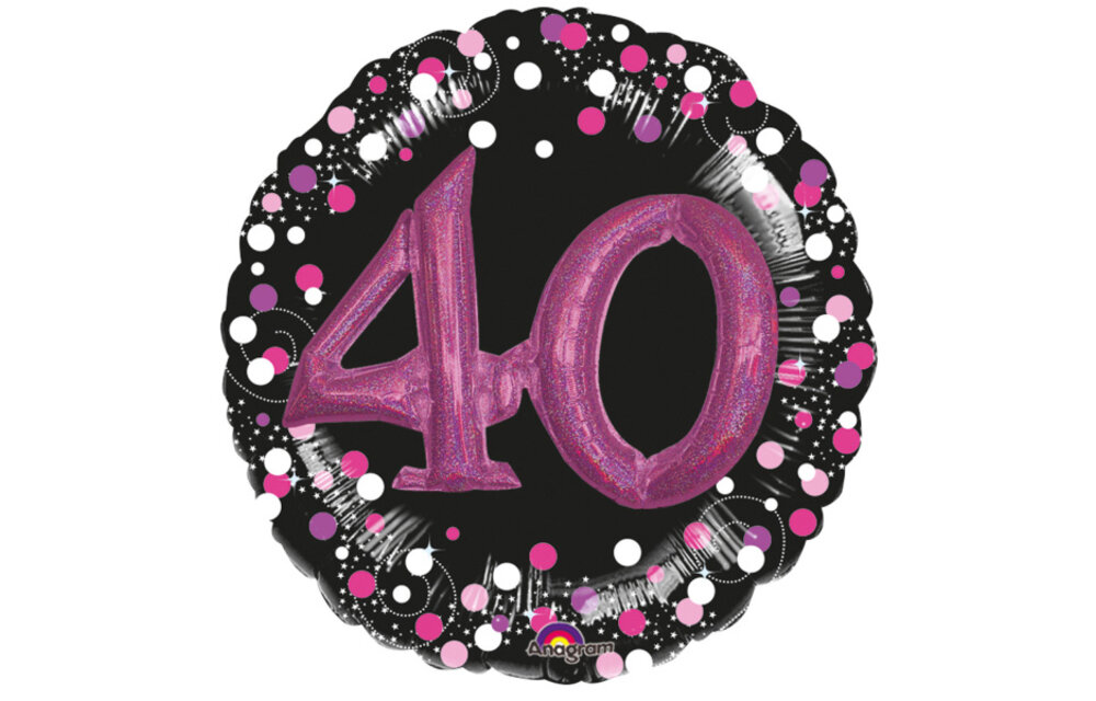 Sparkling Birthday PINK 40 - MULTI Balloon